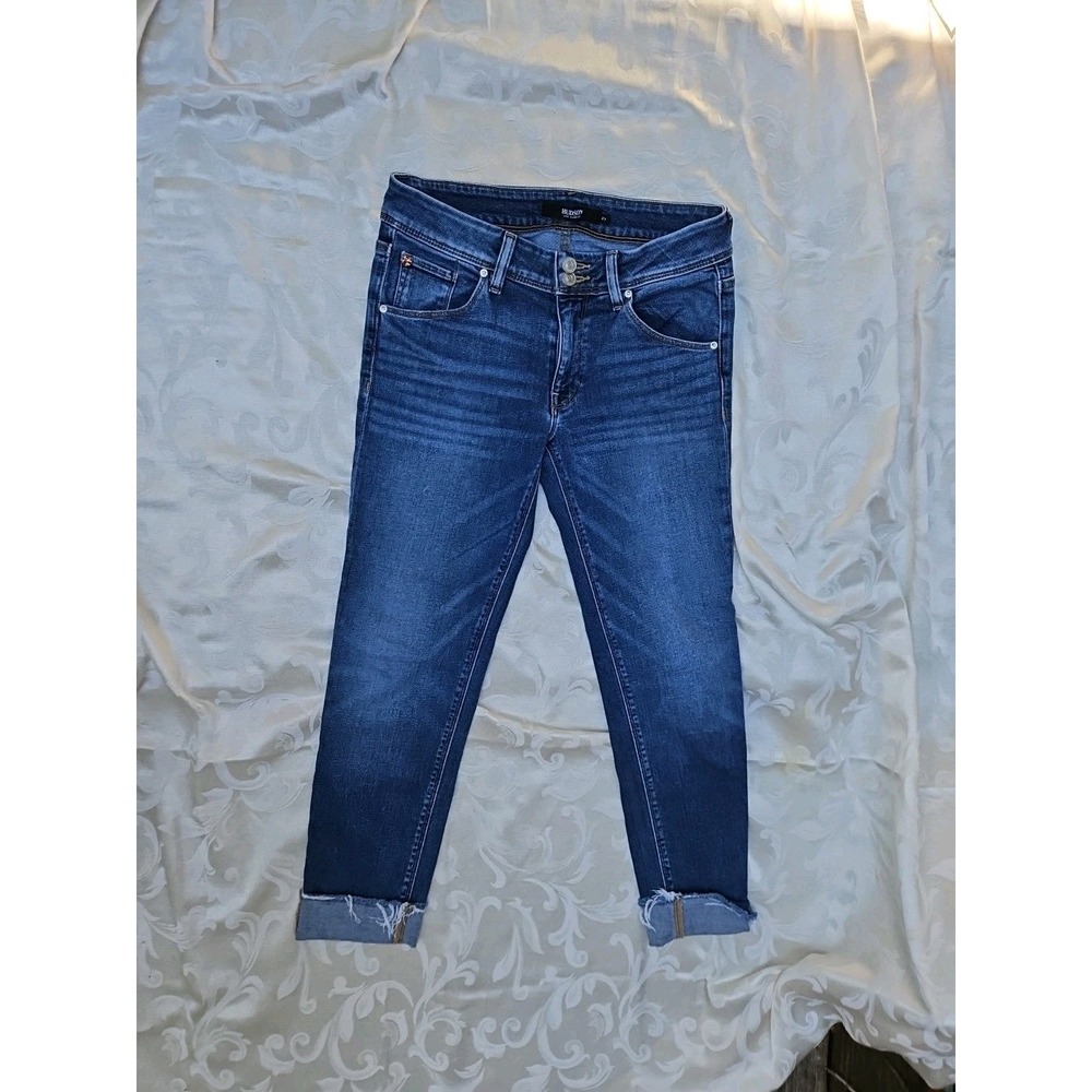 Hudson Collin Midrise Skinny Jeans Flap Pocket Raw Hem Capri Size 27 - Picture 2 of 11